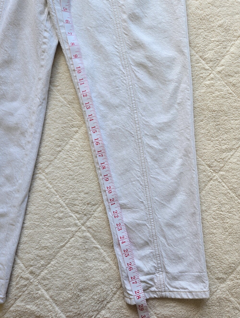 Free People City of Lights Cream Ribbed Tank Top and White High-Waist Jeans 30 - Picture 11 of 11